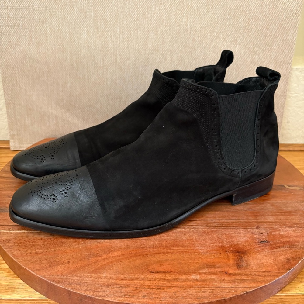 Roberto Cavalli Men’s 45.5 (US 12-12.5) Ankle Chukka Boots Suede Leather Black